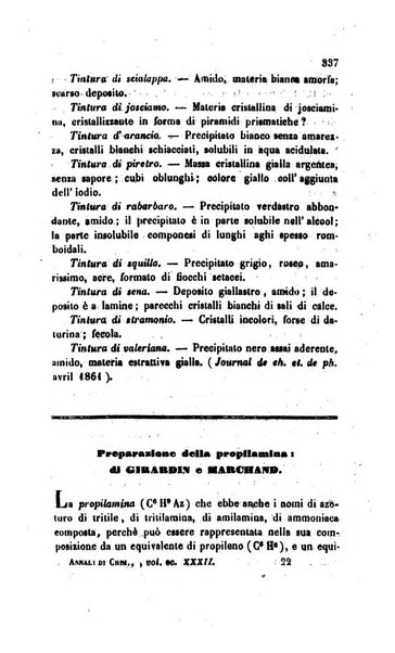 Annali di chimica applicata alla medicina cioè alla farmacia, alla tossicologia, all'igiene, alla fisiologia, alla patologia e alla terapeutica. Serie 3