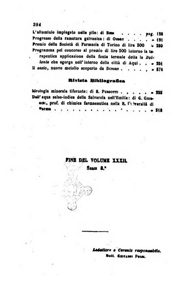 Annali di chimica applicata alla medicina cioè alla farmacia, alla tossicologia, all'igiene, alla fisiologia, alla patologia e alla terapeutica. Serie 3