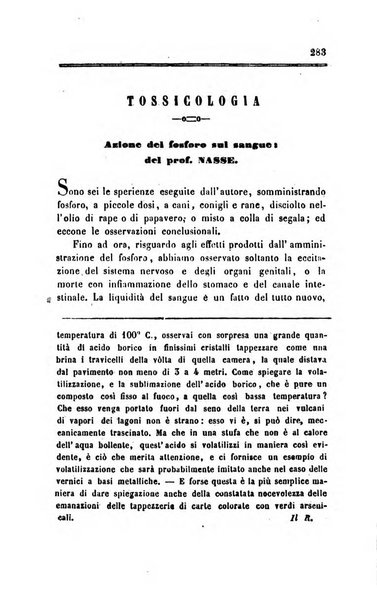 Annali di chimica applicata alla medicina cioè alla farmacia, alla tossicologia, all'igiene, alla fisiologia, alla patologia e alla terapeutica. Serie 3