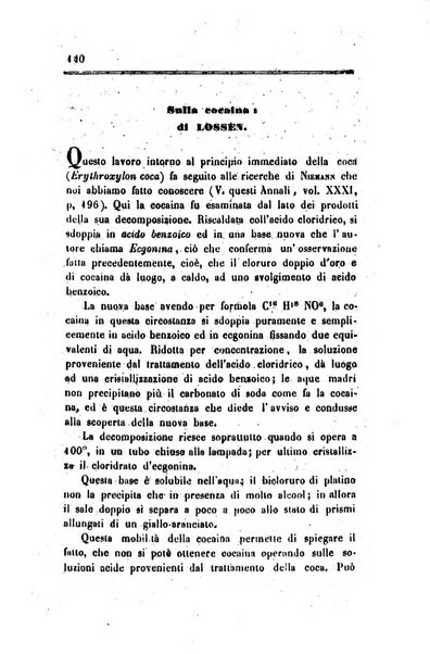 Annali di chimica applicata alla medicina cioè alla farmacia, alla tossicologia, all'igiene, alla fisiologia, alla patologia e alla terapeutica. Serie 3