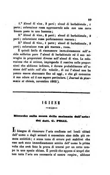 Annali di chimica applicata alla medicina cioè alla farmacia, alla tossicologia, all'igiene, alla fisiologia, alla patologia e alla terapeutica. Serie 3