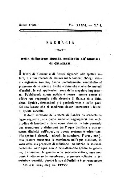 Annali di chimica applicata alla medicina cioè alla farmacia, alla tossicologia, all'igiene, alla fisiologia, alla patologia e alla terapeutica. Serie 3