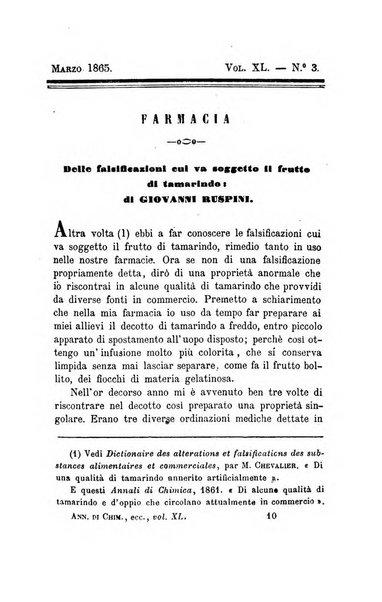 Annali di chimica applicata alla medicina cioè alla farmacia, alla tossicologia, all'igiene, alla fisiologia, alla patologia e alla terapeutica. Serie 3