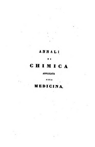 Annali di chimica applicata alla medicina cioè alla farmacia, alla tossicologia, all'igiene, alla fisiologia, alla patologia e alla terapeutica. Serie 3