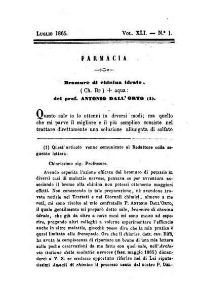 Annali di chimica applicata alla medicina cioè alla farmacia, alla tossicologia, all'igiene, alla fisiologia, alla patologia e alla terapeutica. Serie 3