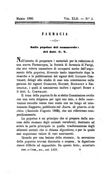 Annali di chimica applicata alla medicina cioè alla farmacia, alla tossicologia, all'igiene, alla fisiologia, alla patologia e alla terapeutica. Serie 3