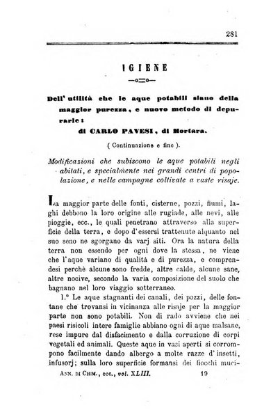 Annali di chimica applicata alla medicina cioè alla farmacia, alla tossicologia, all'igiene, alla fisiologia, alla patologia e alla terapeutica. Serie 3