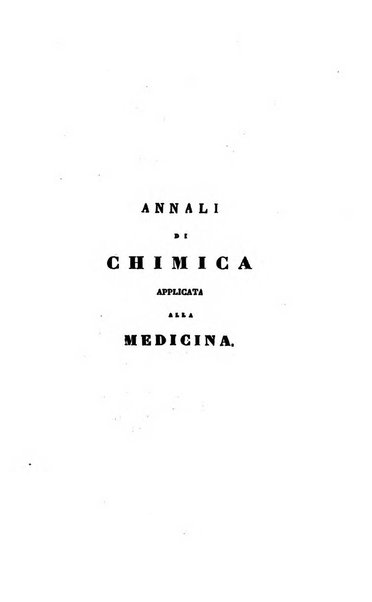 Annali di chimica applicata alla medicina cioè alla farmacia, alla tossicologia, all'igiene, alla fisiologia, alla patologia e alla terapeutica. Serie 3