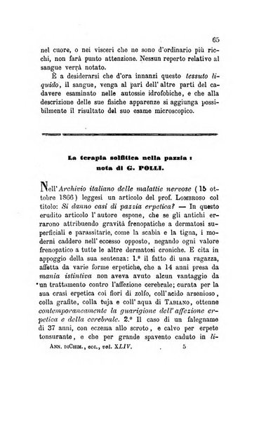 Annali di chimica applicata alla medicina cioè alla farmacia, alla tossicologia, all'igiene, alla fisiologia, alla patologia e alla terapeutica. Serie 3