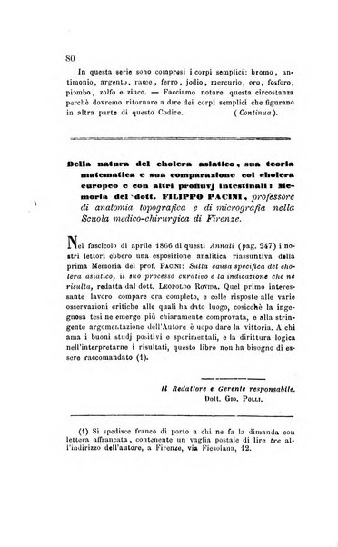 Annali di chimica applicata alla medicina cioè alla farmacia, alla tossicologia, all'igiene, alla fisiologia, alla patologia e alla terapeutica. Serie 3