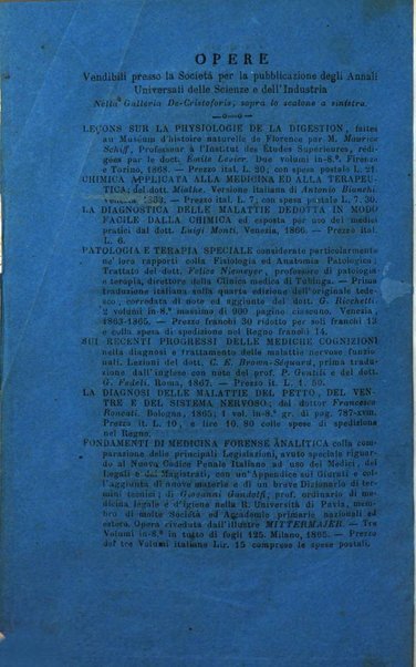 Annali di chimica applicata alla medicina cioè alla farmacia, alla tossicologia, all'igiene, alla fisiologia, alla patologia e alla terapeutica. Serie 3