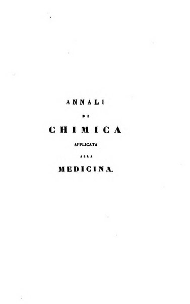 Annali di chimica applicata alla medicina cioè alla farmacia, alla tossicologia, all'igiene, alla fisiologia, alla patologia e alla terapeutica. Serie 3