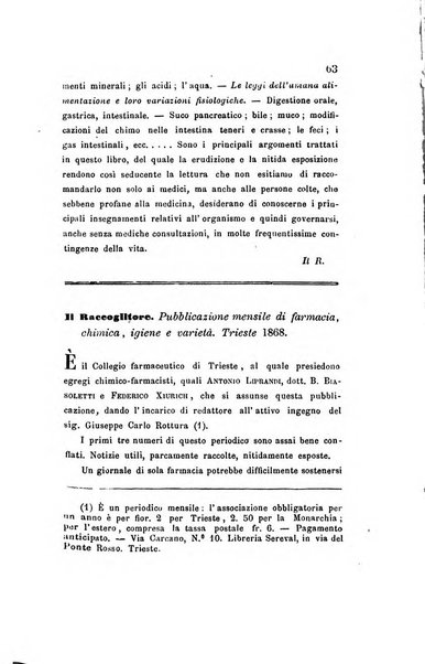 Annali di chimica applicata alla medicina cioè alla farmacia, alla tossicologia, all'igiene, alla fisiologia, alla patologia e alla terapeutica. Serie 3