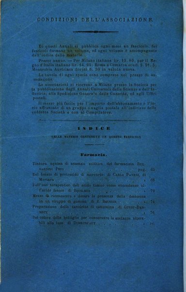 Annali di chimica applicata alla medicina cioè alla farmacia, alla tossicologia, all'igiene, alla fisiologia, alla patologia e alla terapeutica. Serie 3