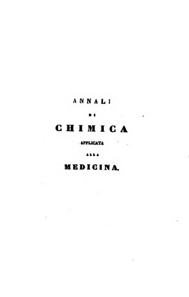 Annali di chimica applicata alla medicina cioè alla farmacia, alla tossicologia, all'igiene, alla fisiologia, alla patologia e alla terapeutica. Serie 3