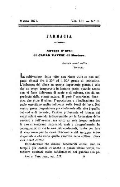 Annali di chimica applicata alla medicina cioè alla farmacia, alla tossicologia, all'igiene, alla fisiologia, alla patologia e alla terapeutica. Serie 3