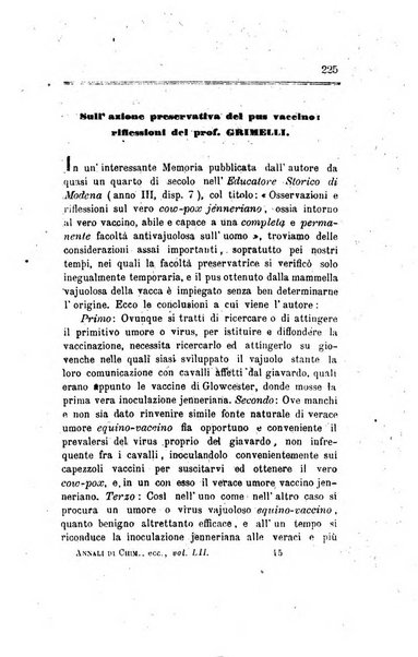 Annali di chimica applicata alla medicina cioè alla farmacia, alla tossicologia, all'igiene, alla fisiologia, alla patologia e alla terapeutica. Serie 3