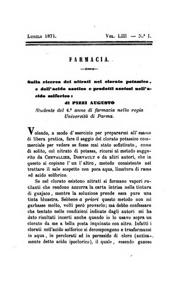 Annali di chimica applicata alla medicina cioè alla farmacia, alla tossicologia, all'igiene, alla fisiologia, alla patologia e alla terapeutica. Serie 3