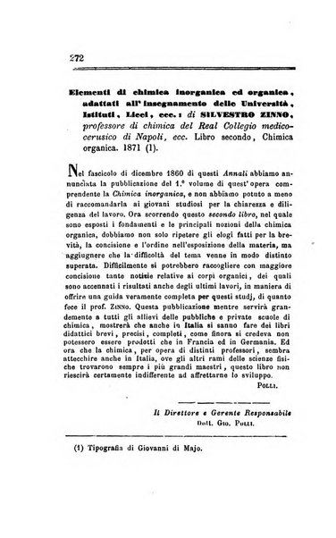 Annali di chimica applicata alla medicina cioè alla farmacia, alla tossicologia, all'igiene, alla fisiologia, alla patologia e alla terapeutica. Serie 3