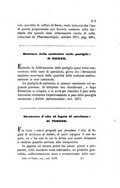 Annali di chimica applicata alla medicina cioè alla farmacia, alla tossicologia, all'igiene, alla fisiologia, alla patologia e alla terapeutica. Serie 3