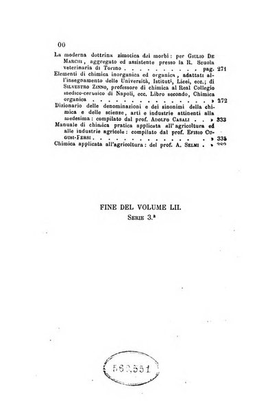 Annali di chimica applicata alla medicina cioè alla farmacia, alla tossicologia, all'igiene, alla fisiologia, alla patologia e alla terapeutica. Serie 3