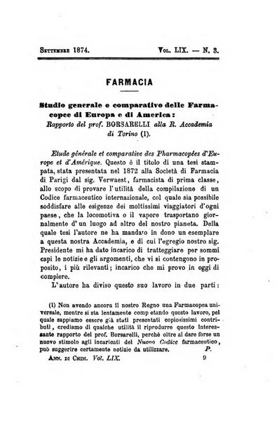 Annali di chimica applicata alla medicina cioè alla farmacia, alla tossicologia, all'igiene, alla fisiologia, alla patologia e alla terapeutica. Serie 3