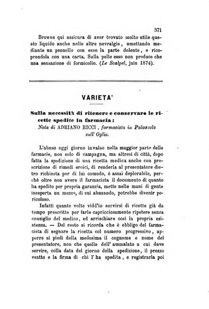 Annali di chimica applicata alla medicina cioè alla farmacia, alla tossicologia, all'igiene, alla fisiologia, alla patologia e alla terapeutica. Serie 3