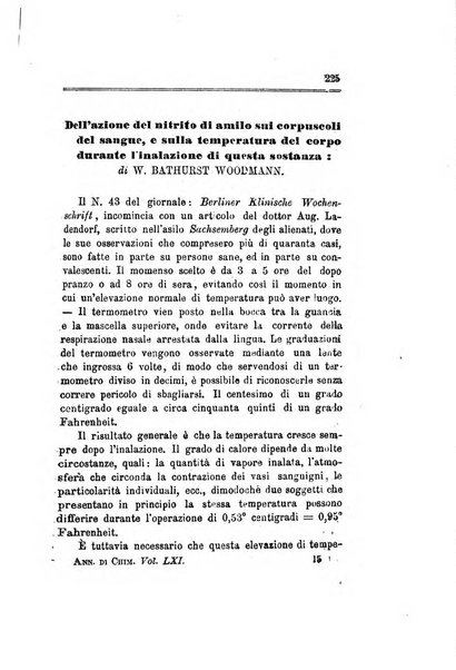 Annali di chimica applicata alla medicina cioè alla farmacia, alla tossicologia, all'igiene, alla fisiologia, alla patologia e alla terapeutica. Serie 3