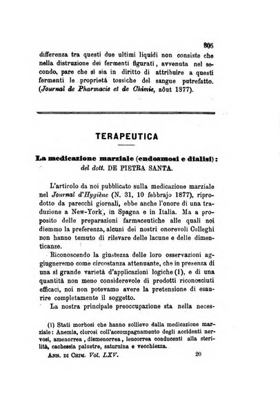 Annali di chimica applicata alla medicina cioè alla farmacia, alla tossicologia, all'igiene, alla fisiologia, alla patologia e alla terapeutica. Serie 3