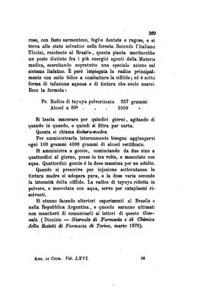 Annali di chimica applicata alla medicina cioè alla farmacia, alla tossicologia, all'igiene, alla fisiologia, alla patologia e alla terapeutica. Serie 3