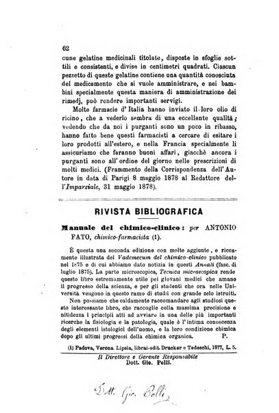 Annali di chimica applicata alla medicina cioè alla farmacia, alla tossicologia, all'igiene, alla fisiologia, alla patologia e alla terapeutica. Serie 3