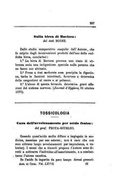 Annali di chimica applicata alla medicina cioè alla farmacia, alla tossicologia, all'igiene, alla fisiologia, alla patologia e alla terapeutica. Serie 3