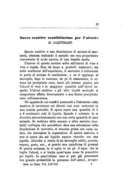 Annali di chimica applicata alla medicina cioè alla farmacia, alla tossicologia, all'igiene, alla fisiologia, alla patologia e alla terapeutica. Serie 3