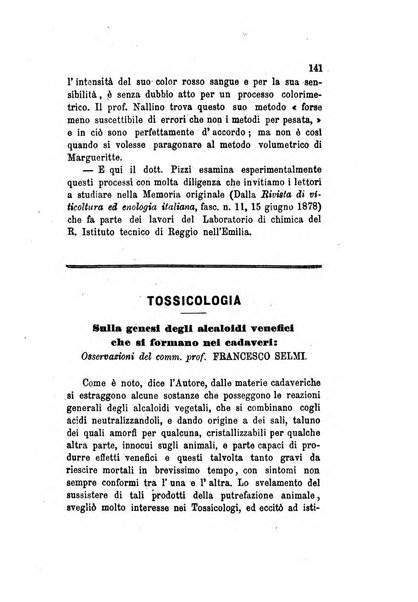 Annali di chimica applicata alla medicina cioè alla farmacia, alla tossicologia, all'igiene, alla fisiologia, alla patologia e alla terapeutica. Serie 3