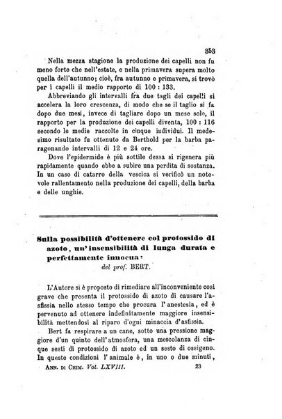 Annali di chimica applicata alla medicina cioè alla farmacia, alla tossicologia, all'igiene, alla fisiologia, alla patologia e alla terapeutica. Serie 3