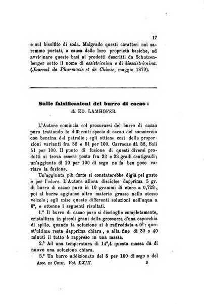 Annali di chimica applicata alla medicina cioè alla farmacia, alla tossicologia, all'igiene, alla fisiologia, alla patologia e alla terapeutica. Serie 3