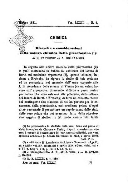 Annali di chimica applicata alla medicina cioè alla farmacia, alla tossicologia, all'igiene, alla fisiologia, alla patologia e alla terapeutica. Serie 3