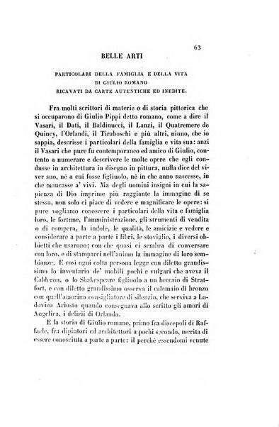 Il saggiatore giornale romano di storia, letteratura, belle arti, filologia e varietà