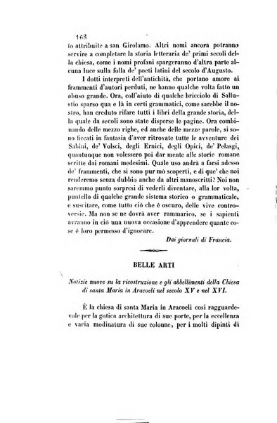 Il saggiatore giornale romano di storia, letteratura, belle arti, filologia e varietà