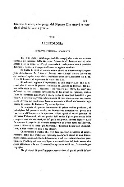 Il saggiatore giornale romano di storia, letteratura, belle arti, filologia e varietà