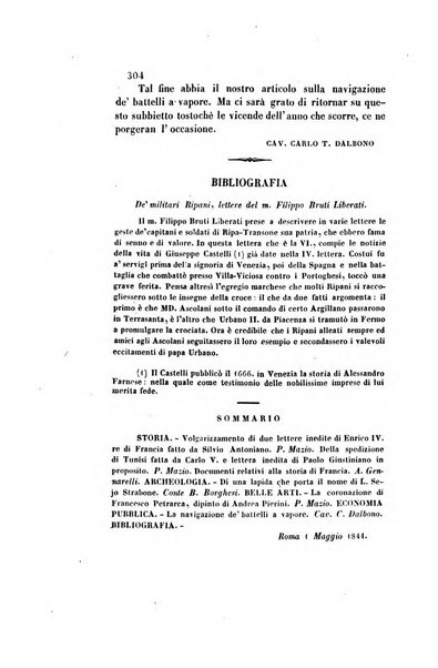 Il saggiatore giornale romano di storia, letteratura, belle arti, filologia e varietà