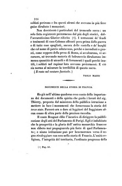 Il saggiatore giornale romano di storia, letteratura, belle arti, filologia e varietà