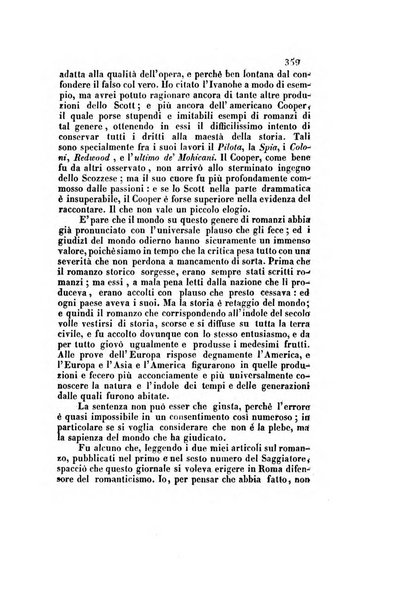 Il saggiatore giornale romano di storia, letteratura, belle arti, filologia e varietà