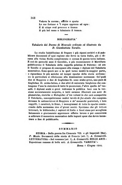 Il saggiatore giornale romano di storia, letteratura, belle arti, filologia e varietà