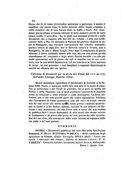 Il saggiatore giornale romano di storia, letteratura, belle arti, filologia e varietà