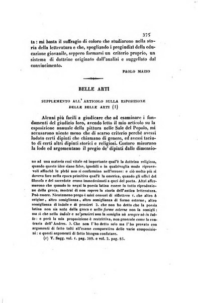 Il saggiatore giornale romano di storia, letteratura, belle arti, filologia e varietà