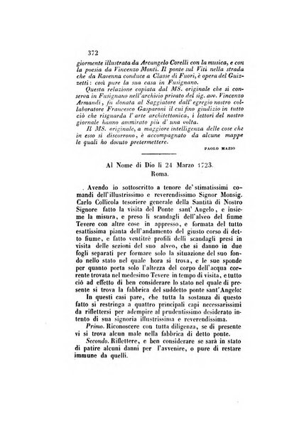 Il saggiatore giornale romano di storia, letteratura, belle arti, filologia e varietà