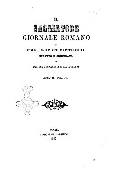 Il saggiatore giornale romano di storia, letteratura, belle arti, filologia e varietà