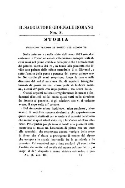 Il saggiatore giornale romano di storia, letteratura, belle arti, filologia e varietà