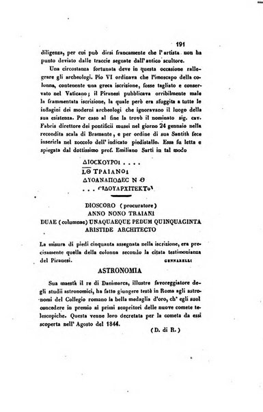 Il saggiatore giornale romano di storia, letteratura, belle arti, filologia e varietà